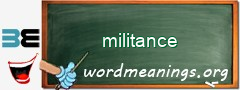 WordMeaning blackboard for militance